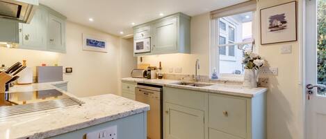 Microondas, horno, lavavajillas y periquera