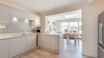 Microwave, oven, dishwasher, high chair