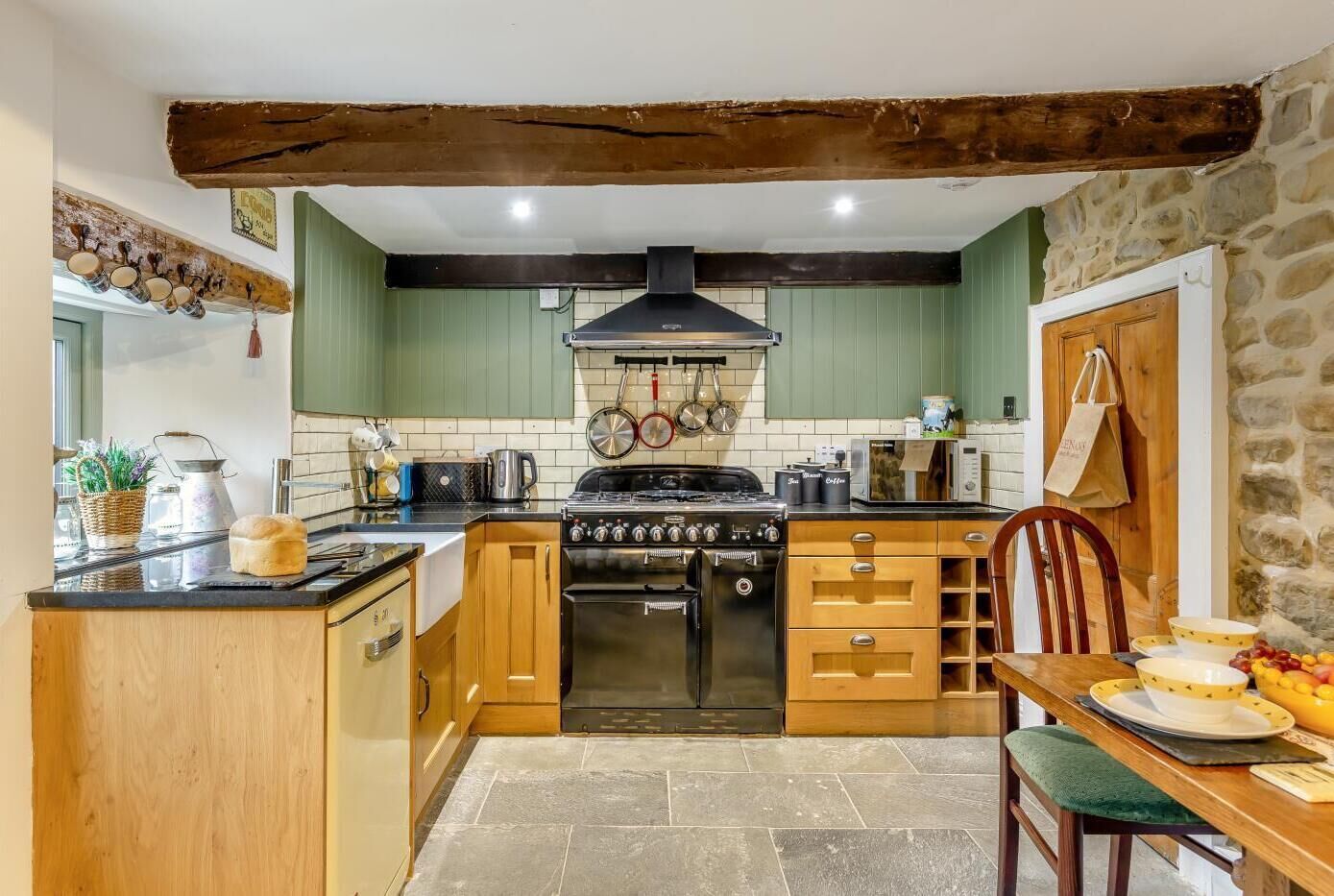 Microwave, oven, dishwasher, cookware/dishes/utensils