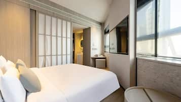 Habitación de estilo japonés con una cama doble | Caja fuerte y wifi gratis