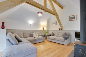 TV, fireplace - 3 Bed in Totnes (oc-bcplym) (Broadhempston)