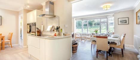 Microwave, oven, dishwasher, high chair
