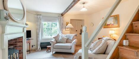 Televisión, chimenea