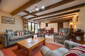 Una televisión, una chimenea