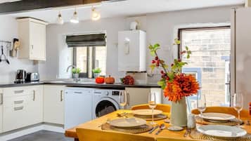 Microwave, oven, dishwasher, high chair