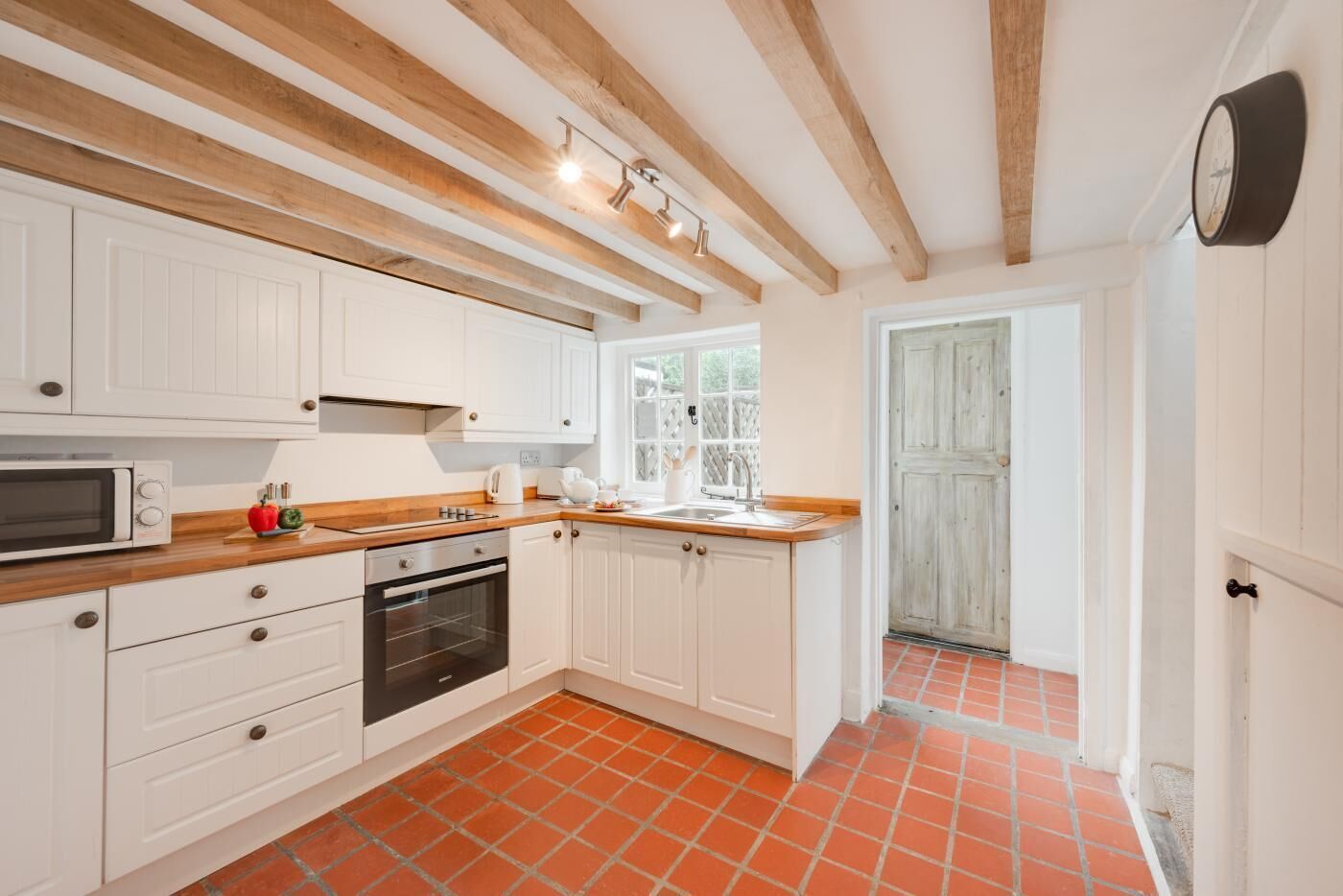 Microwave, oven, cookware/dishes/utensils