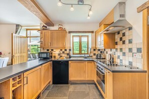 Microwave, oven, dishwasher, high chair