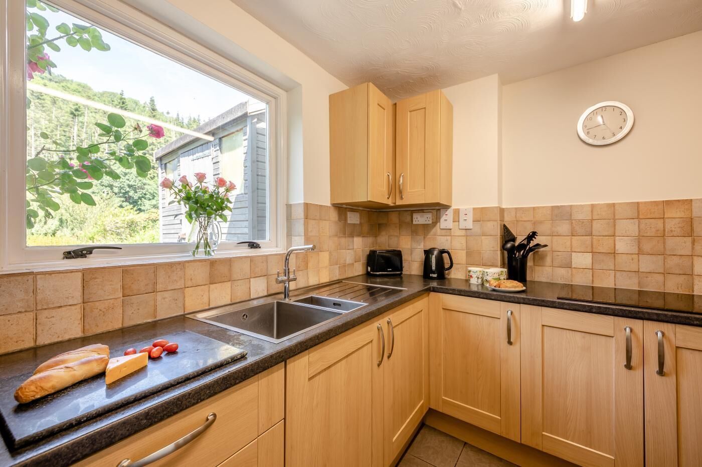 Microwave, oven, cookware/dishes/utensils