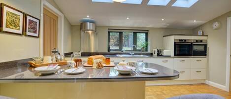 Microwave, oven, dishwasher, high chair