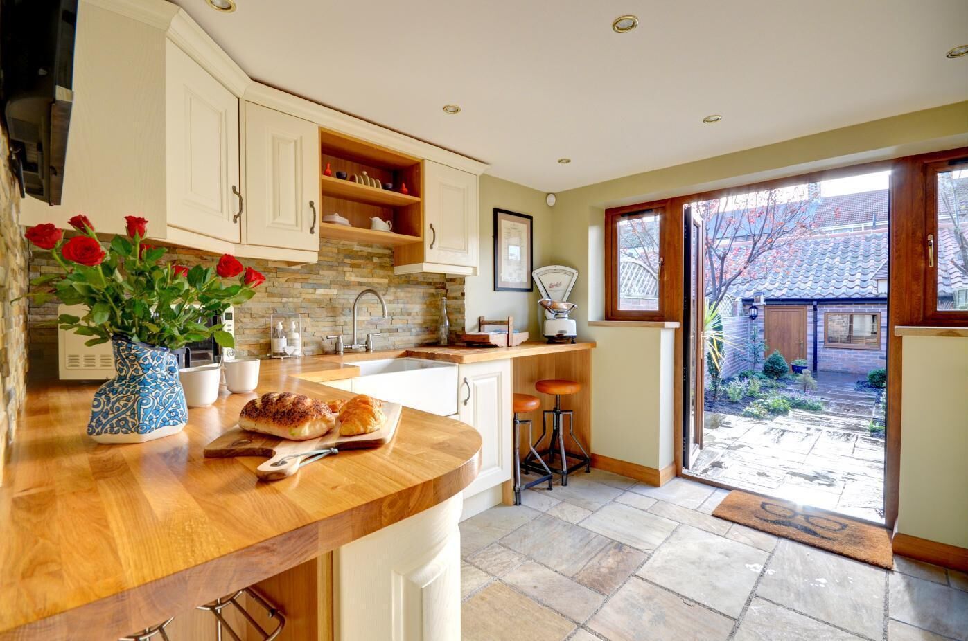 Microwave, high chair, cookware/dishes/utensils