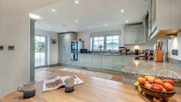 Microwave, oven, dishwasher, high chair