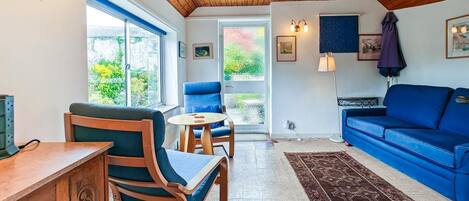 Televisión y chimenea