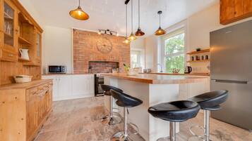 Microwave, oven, dishwasher, high chair