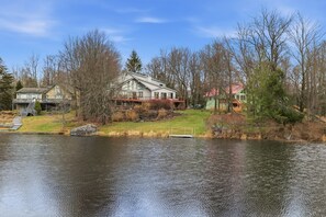 Exterior - Spacious Lakefront Retreat with Game Room, Deck & Fireplace (Pocono Lake)
