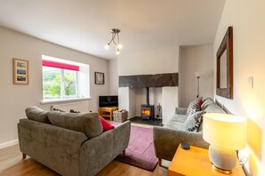 Televisión y chimenea 