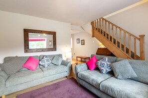 Televisión y chimenea 