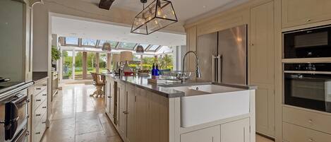 Microwave, oven, dishwasher, high chair