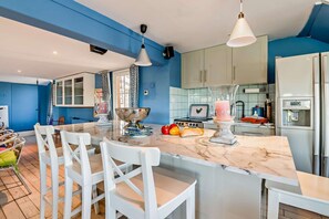 Microwave, oven, dishwasher, high chair