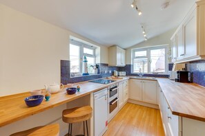 Microwave, oven, dishwasher, high chair
