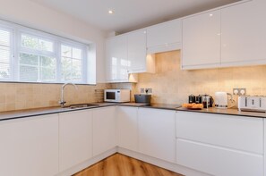 Microwave, oven, dishwasher, high chair