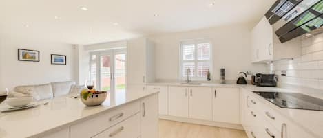 Microwave, oven, dishwasher, high chair