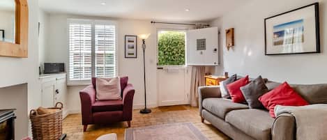 Televisión y chimenea