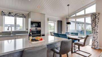 Microwave, oven, dishwasher, high chair