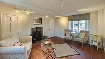 Televisión y chimenea