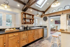 Microwave, oven, dishwasher, high chair