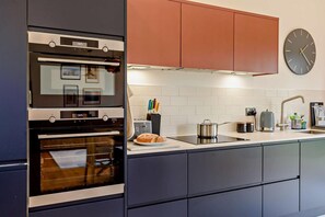 Microwave, oven, dishwasher, high chair