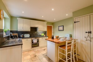 Microwave, oven, dishwasher, high chair