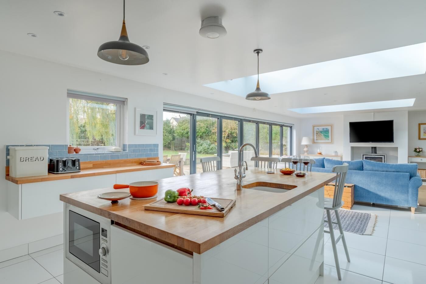 Microwave, oven, dishwasher, high chair