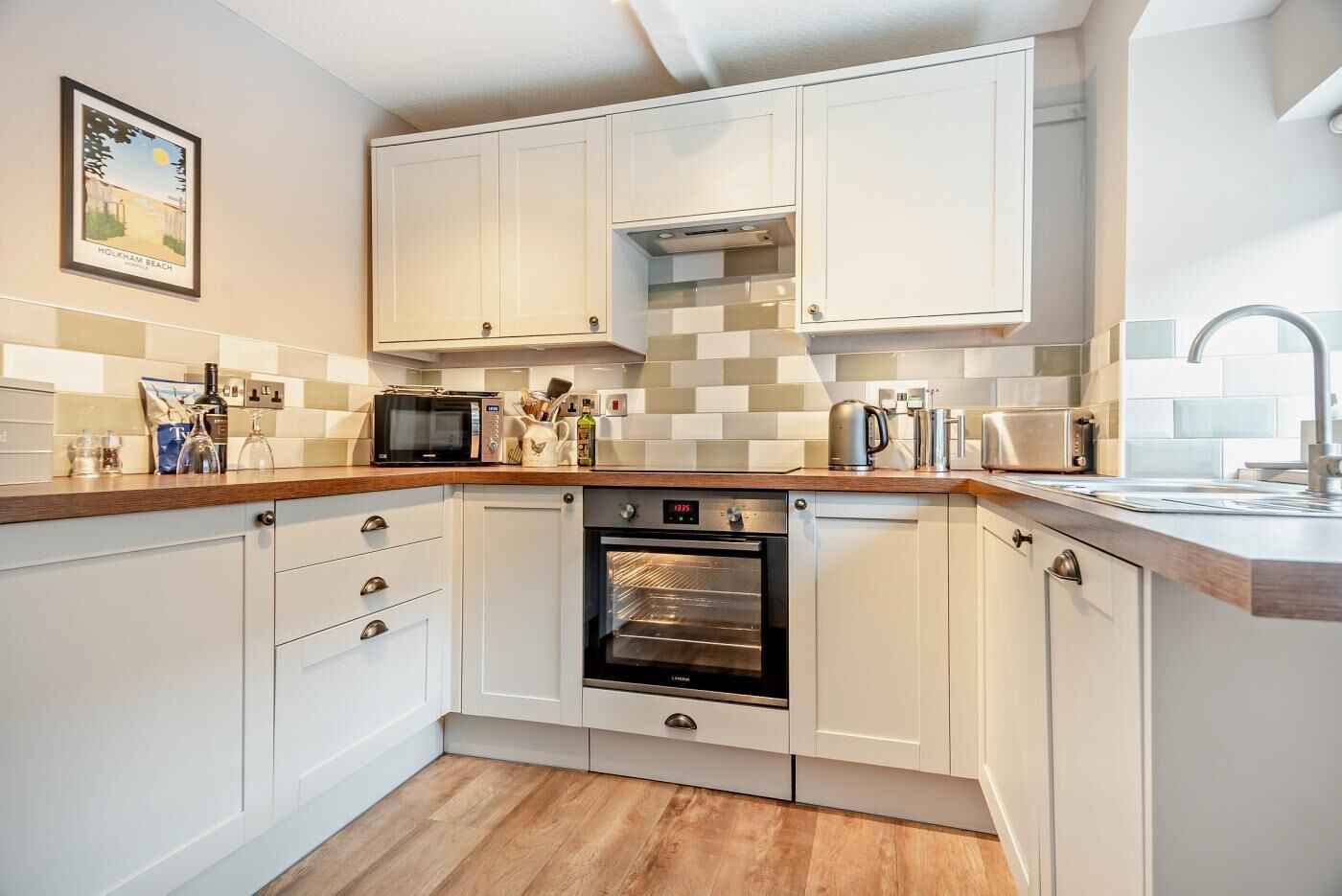 Dishwasher, high chair, cookware/dishes/utensils