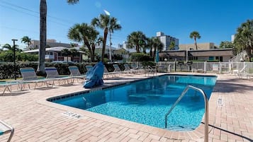 Outdoor pool, pool umbrellas