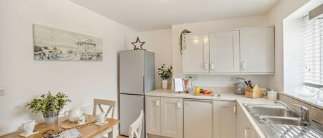 Microwave, oven, dishwasher, high chair