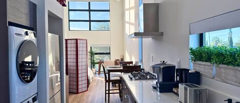 Microwave, oven, stovetop, dishwasher