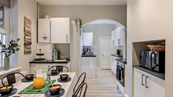 Microwave, oven, dishwasher, high chair