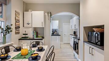 Microwave, oven, dishwasher, high chair