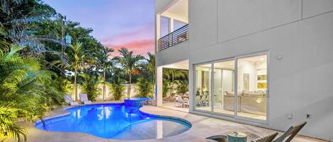 Outdoor pool, a heated pool