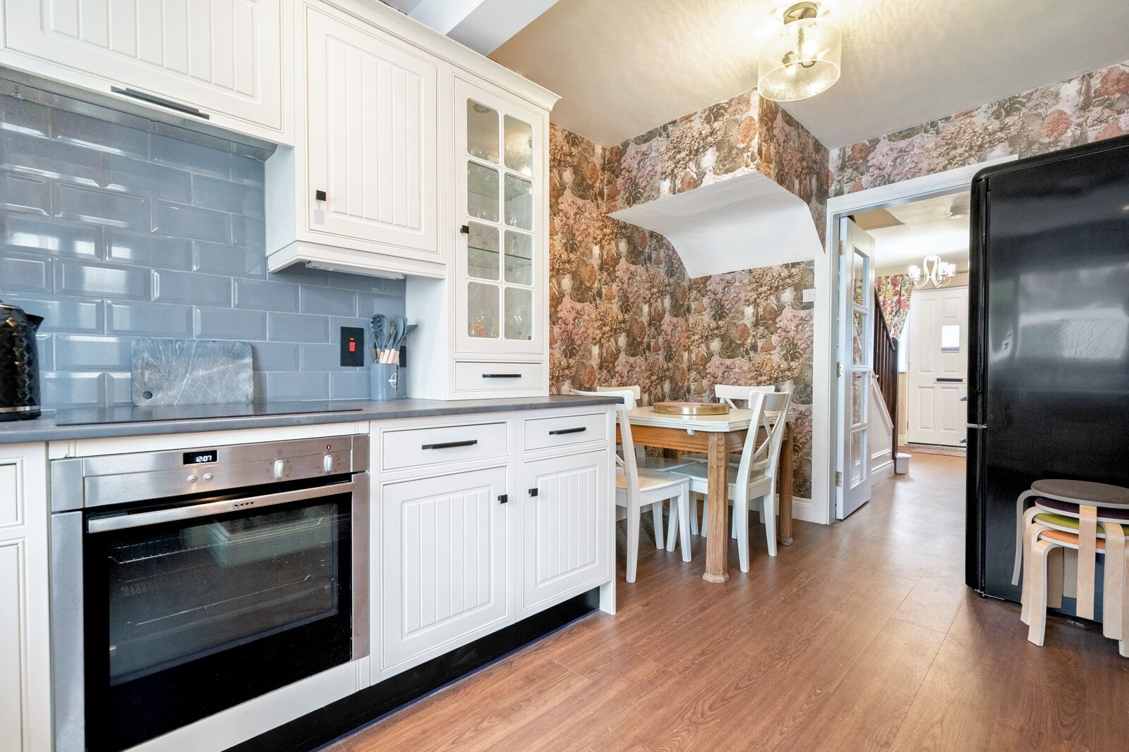 Fridge, microwave, oven, toaster