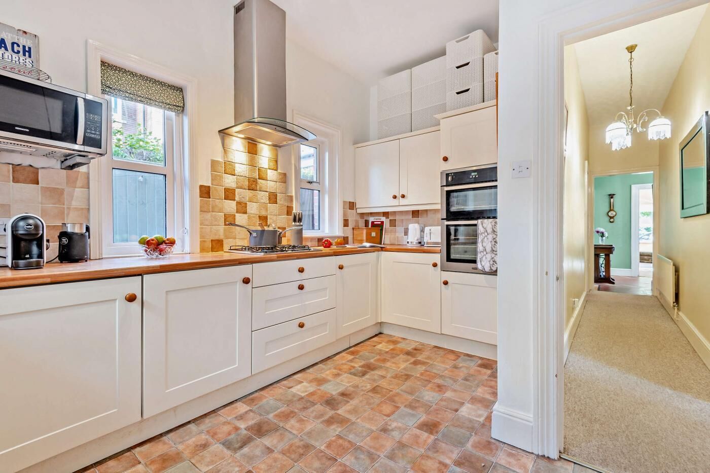 Microwave, oven, cookware/dishes/utensils