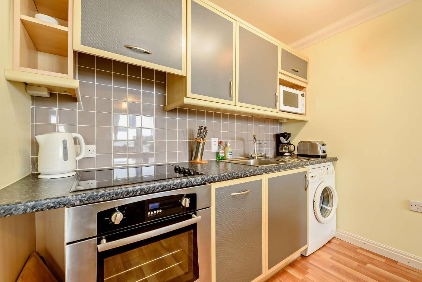 Microwave, oven, dishwasher, highchair