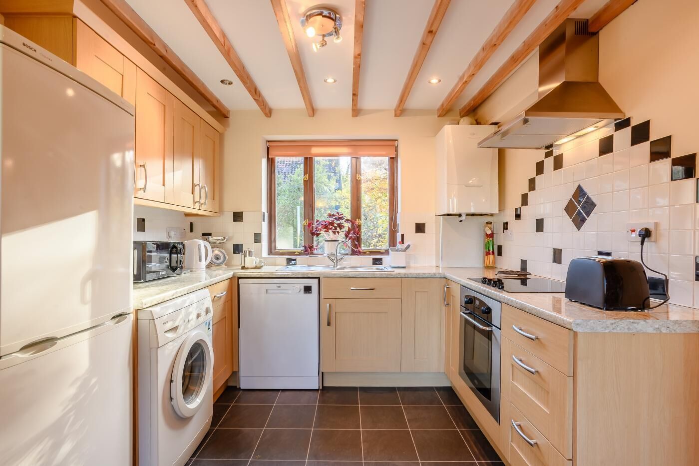 Microwave, oven, dishwasher, cookware/dishes/utensils