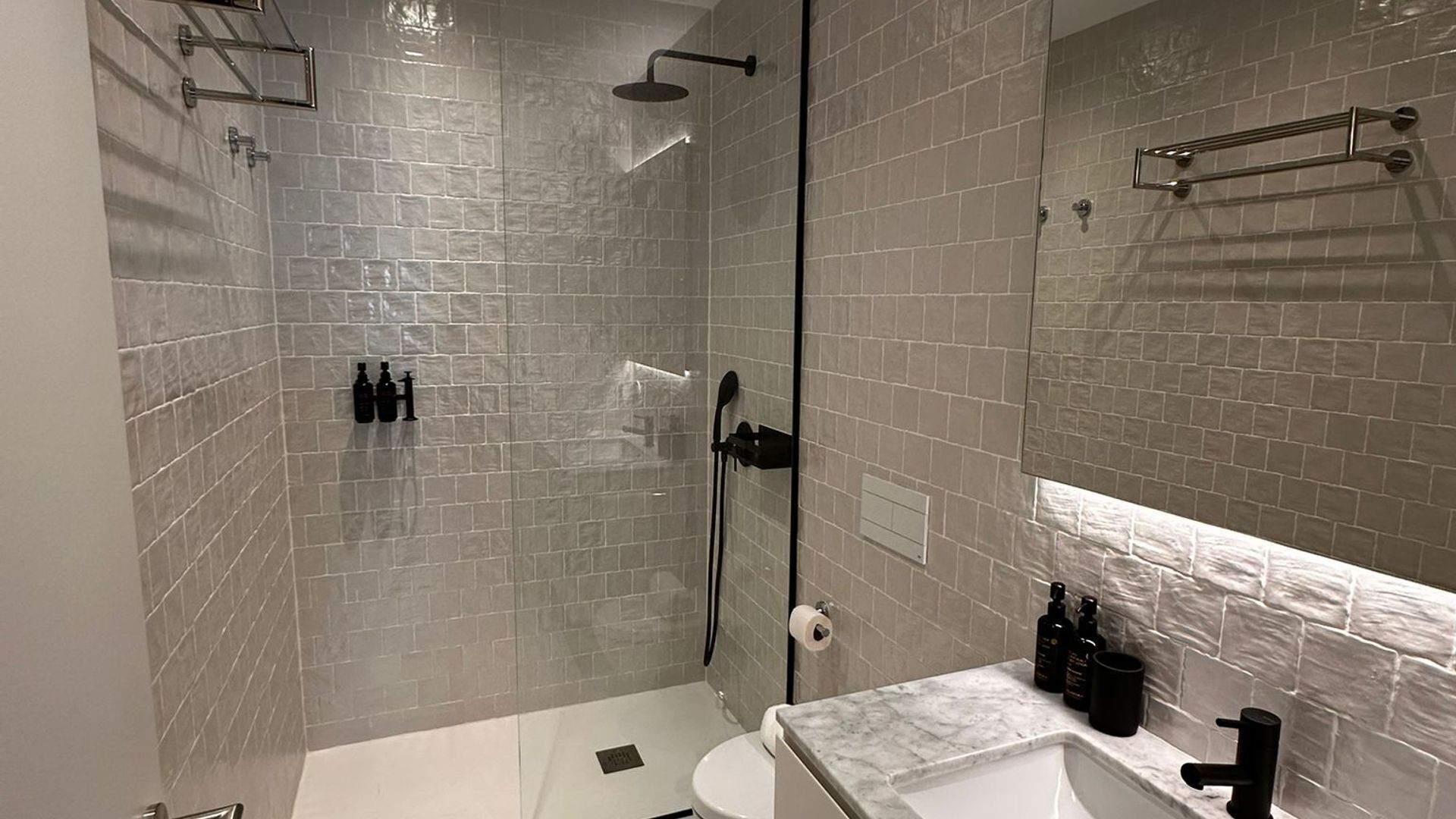 Hair dryer, towels