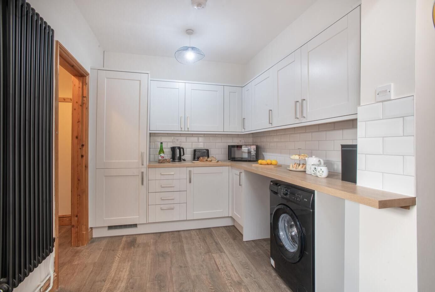 Dishwasher, high chair, cookware/dishes/utensils