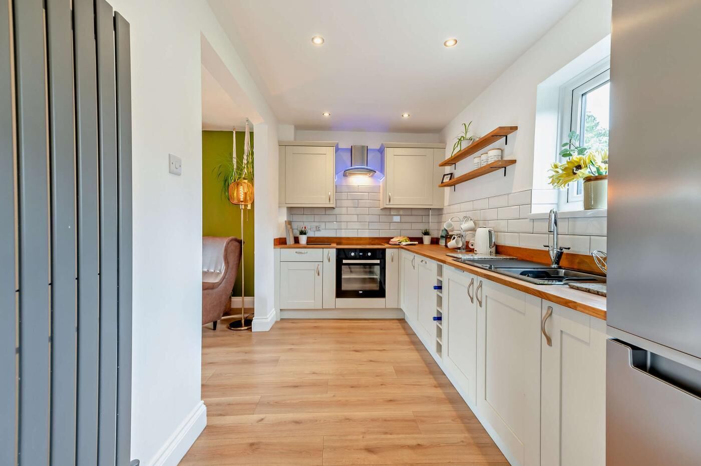 Microwave, oven, dishwasher, high chair