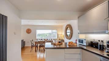 Microwave, oven, dishwasher, high chair