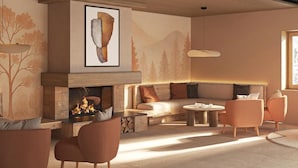 Interior - 300m from ski slopes, view panoramic, fitness, swimming pool, sauna, balcony, parking, tv (Le Grand-Bornand)
