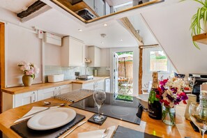Microwave, oven, dishwasher, high chair