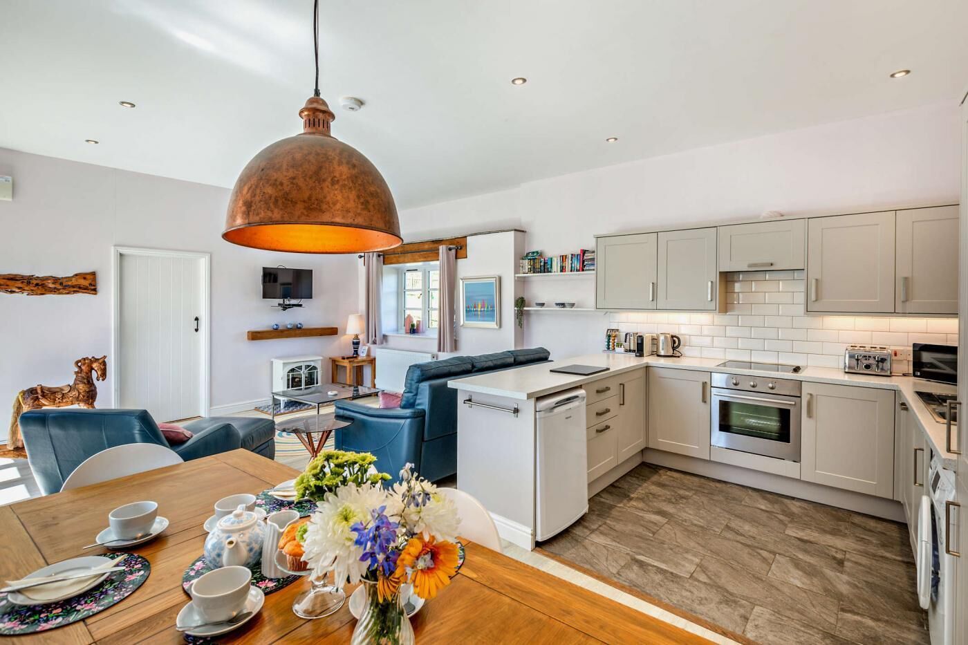 Microwave, oven, dishwasher, high chair